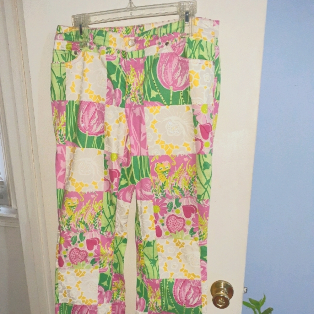Lilly Pulitzer Patchwork Denim Pants,  Size 6